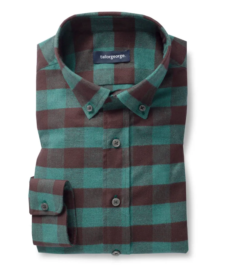 Chemise en flanelle à carreaux vert