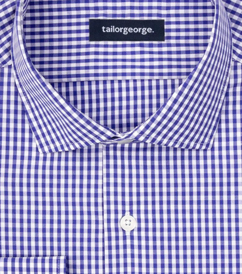 Chemise en popeline à carreaux bleu