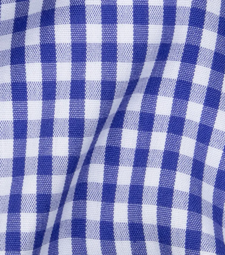 Chemise en popeline à carreaux bleu