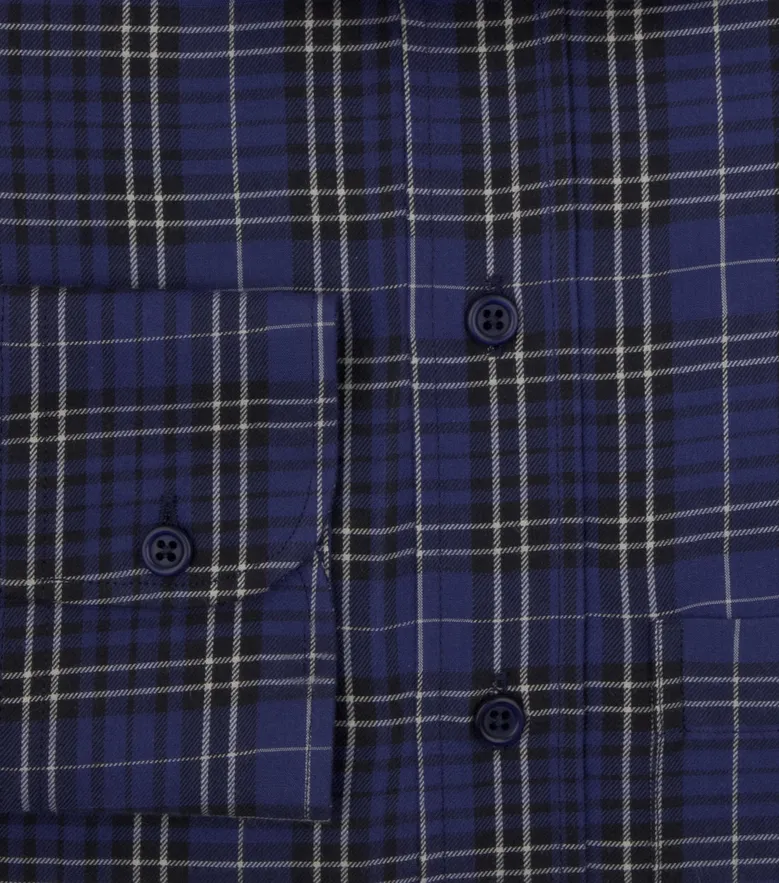 Chemise en flanelle à carreaux bleu
