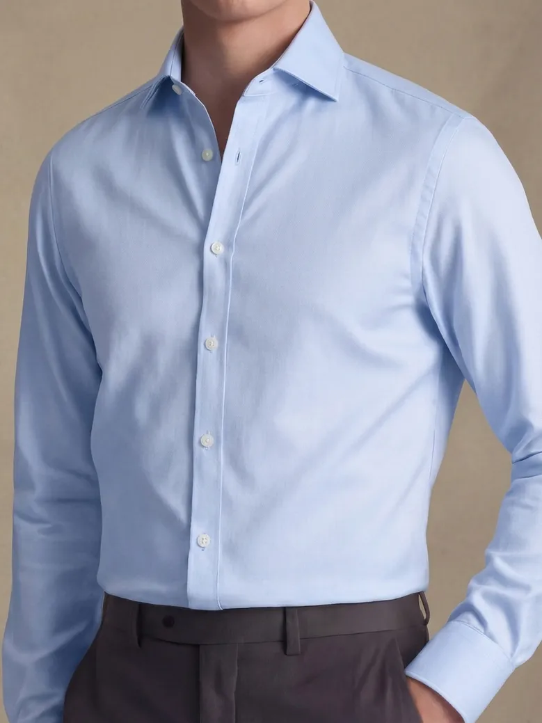 Chemise en twill infroissable