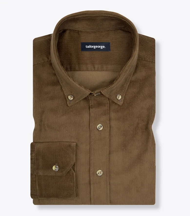 Chemise en velours côtelé épais