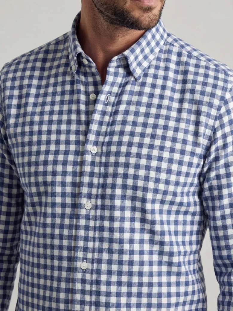 Chemise en flanelle à carreaux bleus