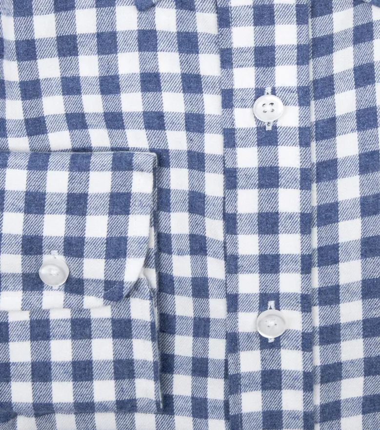 Chemise en flanelle à carreaux bleus