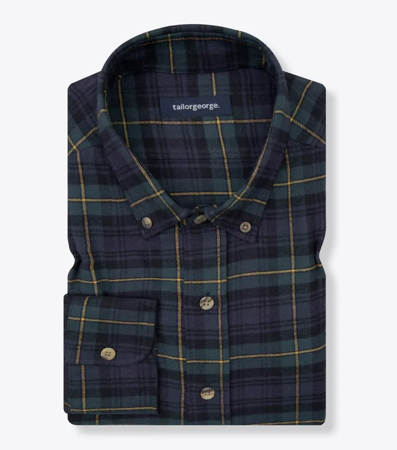Chemise en flanelle épaisse tartan vert