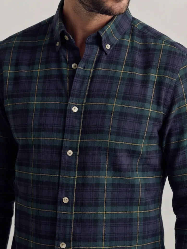 Chemise en flanelle épaisse tartan vert