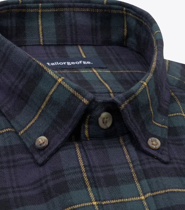 Chemise en flanelle épaisse tartan vert