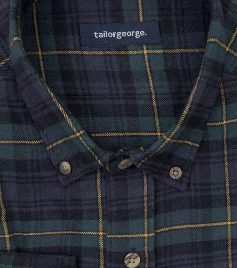 Chemise en flanelle épaisse tartan vert