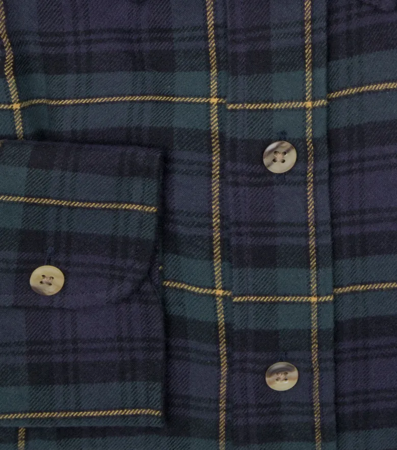 Chemise en flanelle épaisse tartan vert