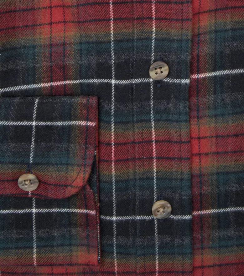 Chemise en flanelle épaisse tartan rouge et vert
