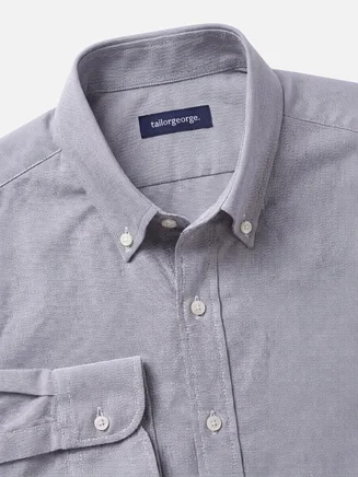 Chemise en Oxford américain épais uni gris