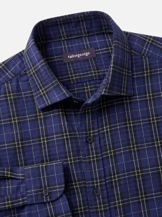 Chemise en flanelle à carreaux bleu