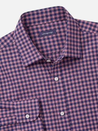 Chemise en twill à carreaux violets