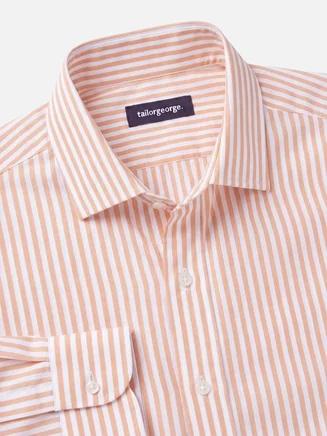 Chemise en popeline à rayures orange